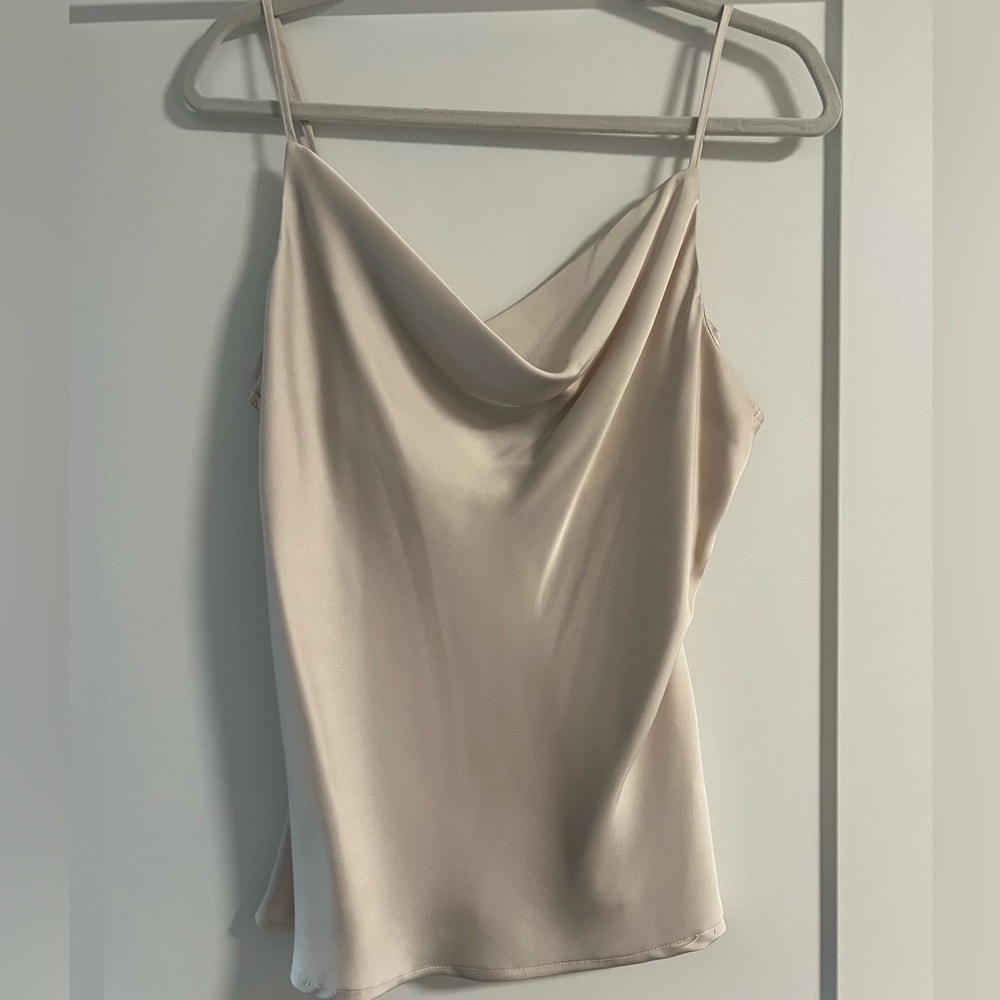 Silk blouse with cowl neck